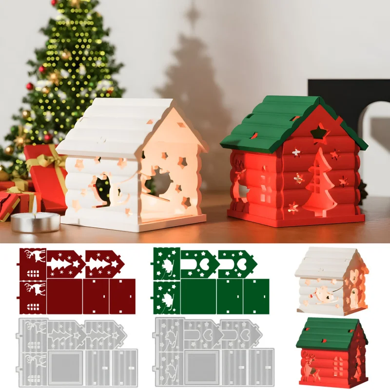 

2set Christmas Puzzle House Silicone Mold - DIY Interlocking Candle Lantern & Night Light Craft