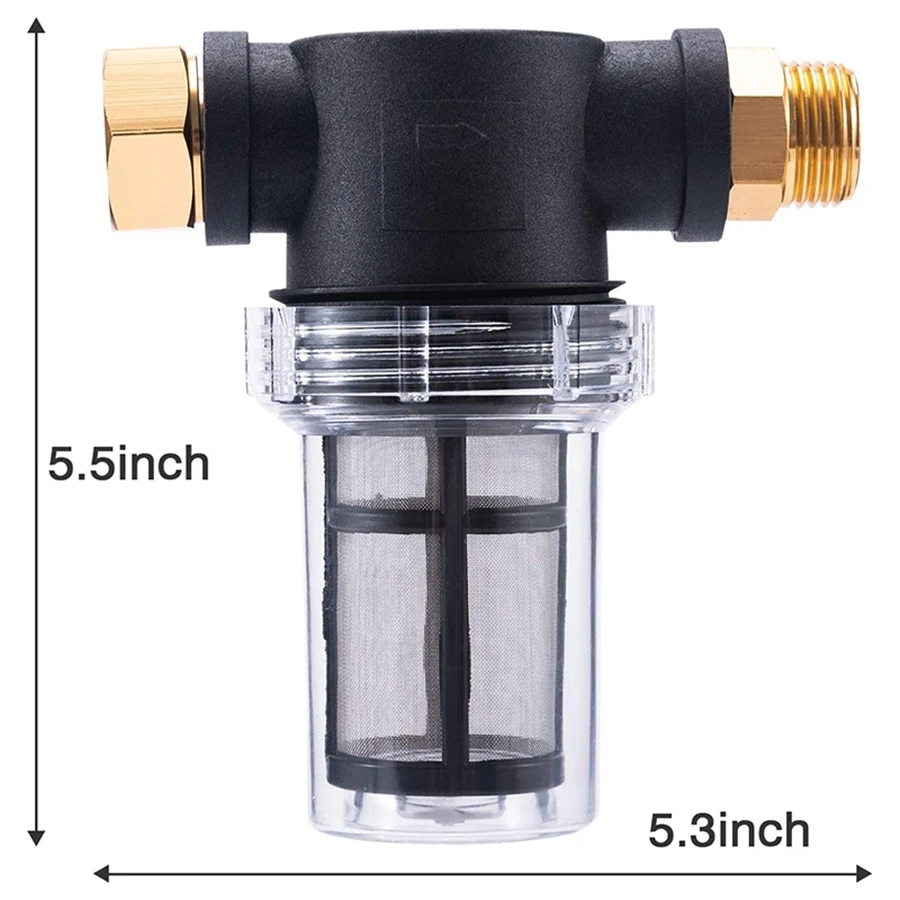 Sediment Filter Attachment Line Water Hose Filter, Garden Hose Filter for Pressure Washer Inlet