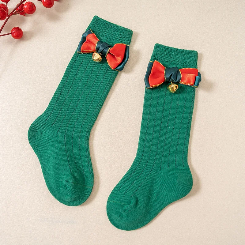 2024 Christmas Baby Socks Newborn 0 to 3 6 9 12 18 24 Months Toddler Boys Socks Cute Red Bow-Tie Kids Socks for Girls Infantil