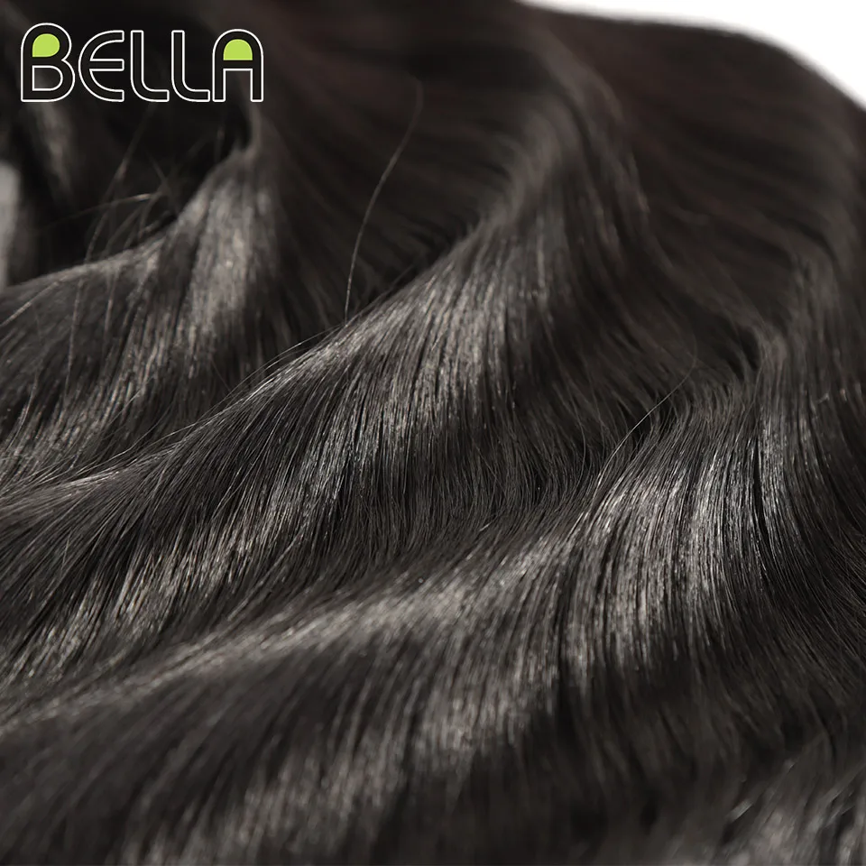 Bella 20 inch Loose Water Wave Hair Bundles 6Pcs Synthetic Hair Extensions Ombre Brown Body Wave High Temperature Fiber Hair