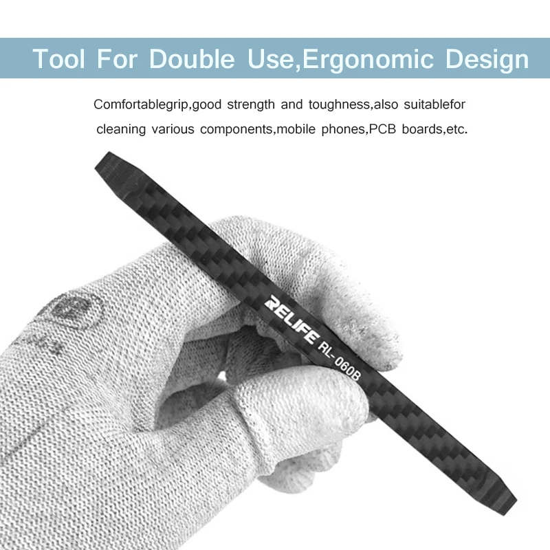 RELIFE RL-060B Carbon Fiber Non-magnetic Crowbar for Mobile Phone Laptop Cameras Maintenance High Hardness Disassembly Tool