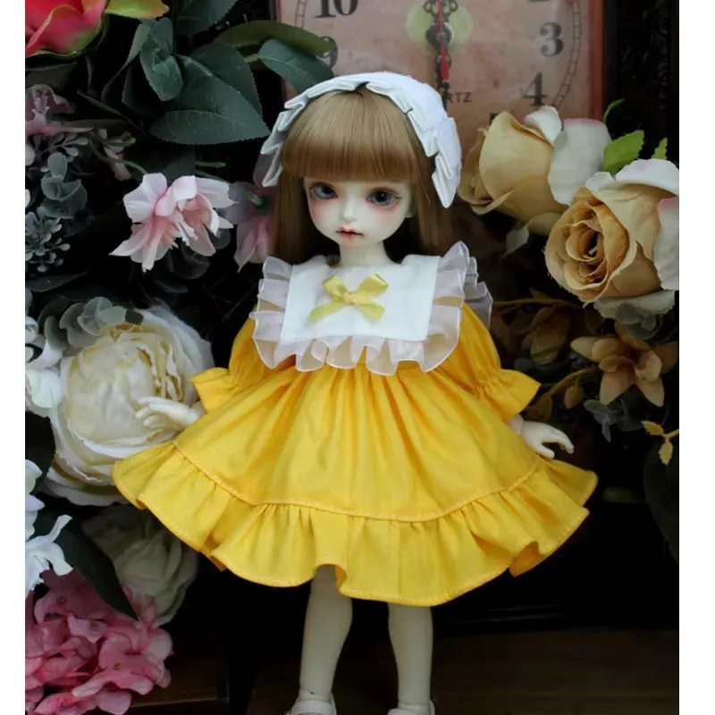 Simple Colorful Doll Dress with Hair Band for BJD SD DD 1/6 Blyth Doll - Size 1/3 1/4 1/6 - BJD Doll Accessories