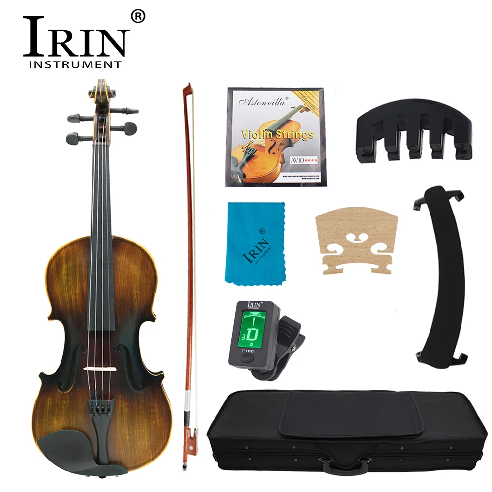 IRIN AV-206 Violin 4/4 Vintage Violin Set with Case Accessories Professional String Instrument Basswood Violin for Practicing