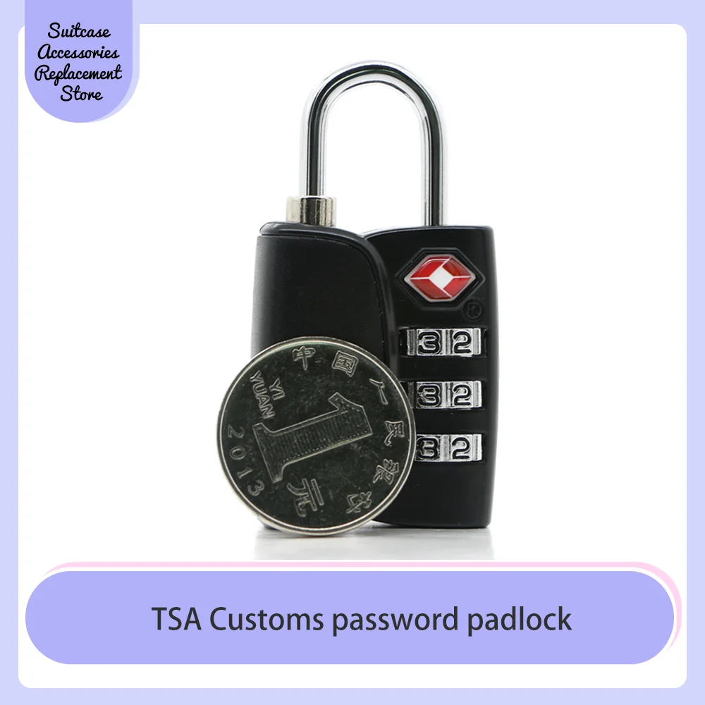 

Travel goods tsa Customs lock Padlock TSA Customs Combination lock Multi-purpose four-digit combination lock black