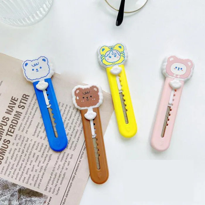 40 pcs/lot Kawaii Bear Animal Utility Knife Cute Paper Cutter Cutting Paper Razor Blade Office School Supply Stationery gift