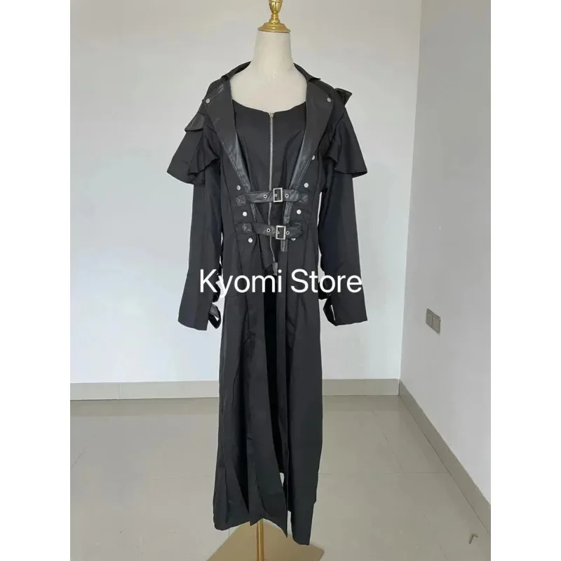 Chaqueta larga Vintage Medieval de Halloween, ropa negra, gabardina gótica Steampunk Punk para hombre, caballero guerrero Retro de gran tamaño LS;2,k'5