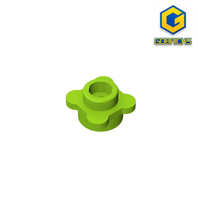 Gobricks GDS-839 Plate, Round 1x1 with Flower Edge (4 Knobs / Petals) compatible with lego 33291 28573 pieces of children's toys