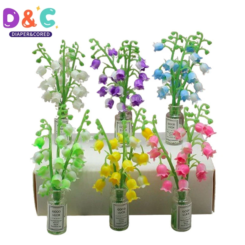 1Pcs Dollhouse Scene DIY Model Miniature Potted Plant Bellflower Lily Of The Valley Ornaments