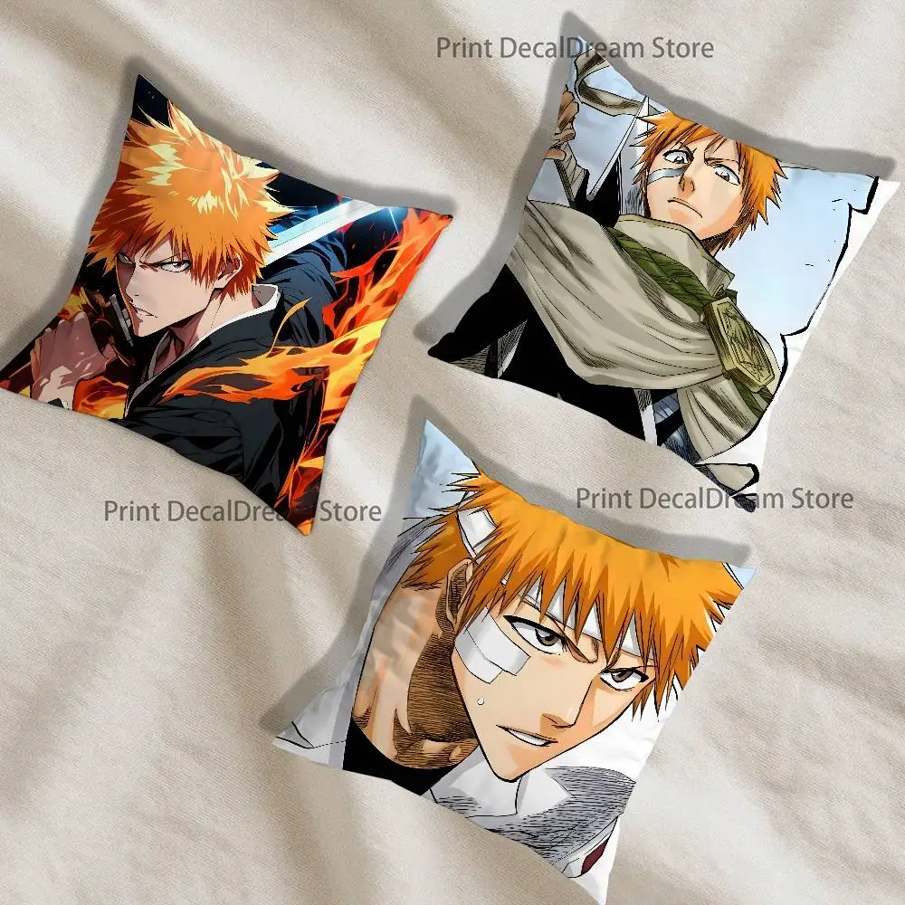 Anime K-Kurosaki Ichigo Printed Pillow Cover Cushion Case Simple Sofa Pillow Case No Pillow Core