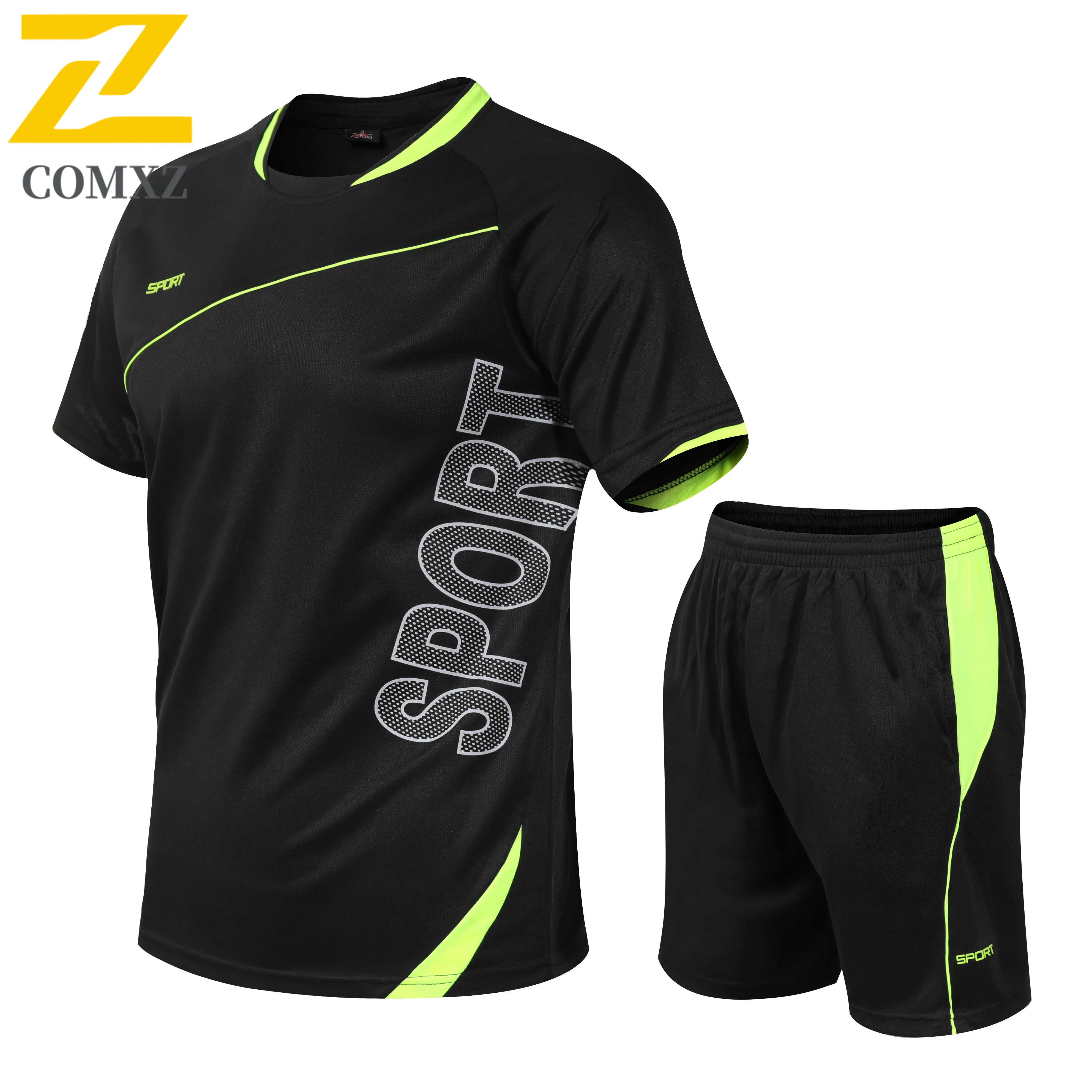 

Running 2026 New Summer Mens Quick Dry Sports Set Short Sleeve T Shirt Loose Casual Gym Fitness Training Activewear