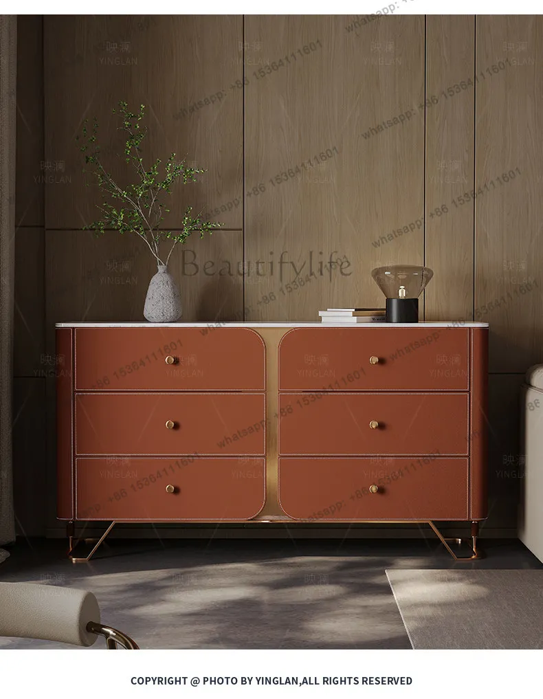 

The bedroom is light luxury chest of drawers, high-end solid wood living room, sideboard against the wall