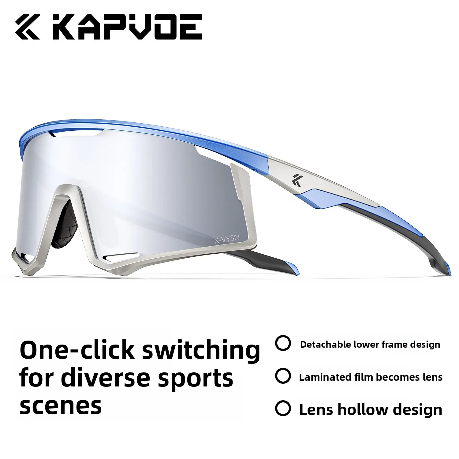 

KAPVOE Magic Eye Film Color Changing Cycling Glasses Sports Road Bike Outdoor Mountaineering Hiking Anti-Glare