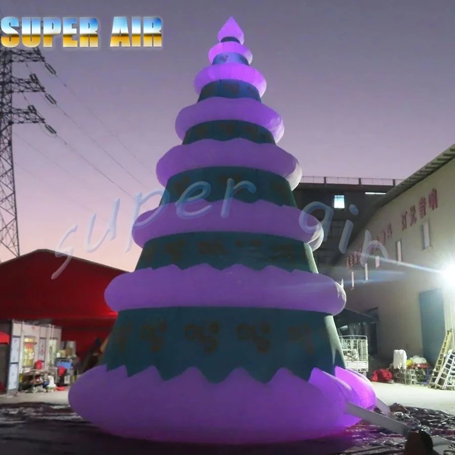 맞춤형 야외 활동 상업용 조명 대형 풍선 크리스마스 트리 풍선 모델