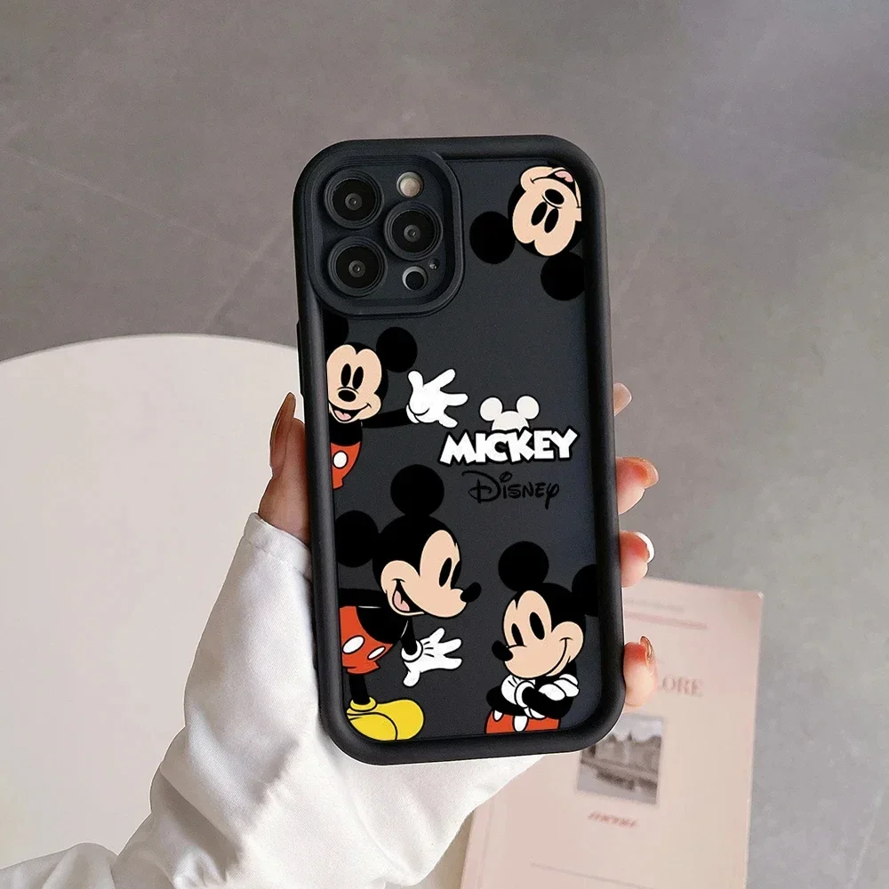 Disney Mickey Minnie Mouse Cute Siliocne Phone Case For iPhone 14 12 13 11 15 Pro Max XR XS X 7 8 Plus Shockproof Back Cover image 5