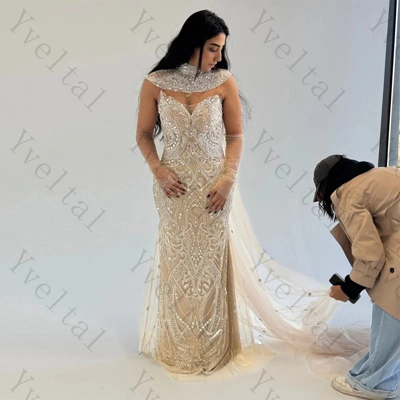 Luxury Sweetheart Rhinestones Neck Veil Design Elegant SlimFit Party Evening Prom Grown Dress Nova Customized Gala Bespoke Dress