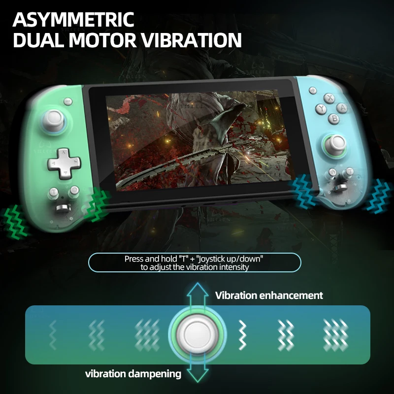 لوحة ألعاب لاسلكية للقاعة للتبديل Oled Lite Joypad Hall Trigger التحكم في عصا التحكم مع توربو قابل للبرمجة والاهتزاز