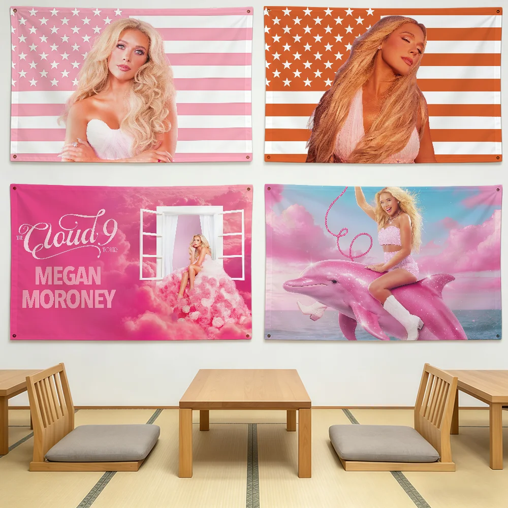 Singer M-Megan Moroney Cloud 9 Flag Durable Outdoor Indoor Patio Festive Decoration Classic Design Pole Wall Room Banner