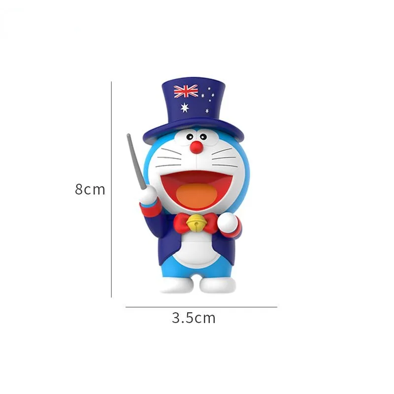 Doraemon Jingle Cat Around The World Series materiale in PVC creativo Cartoon Doll Car Desktop camera da letto ornamenti decorativi