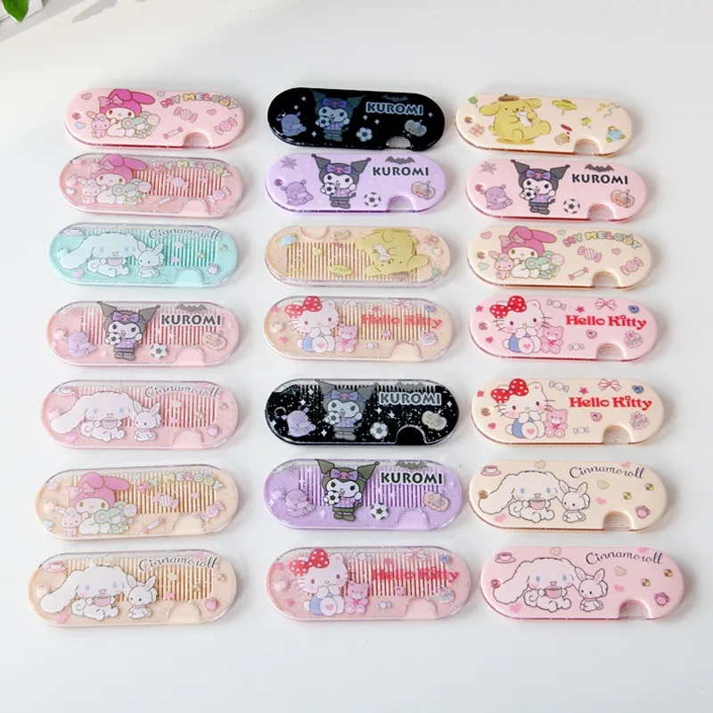Sanrio-漫画の折りたたみ式コームバッグ,ハローキティ付きバッグ,韓国語,romi,女の子への素敵な学生向けギフト