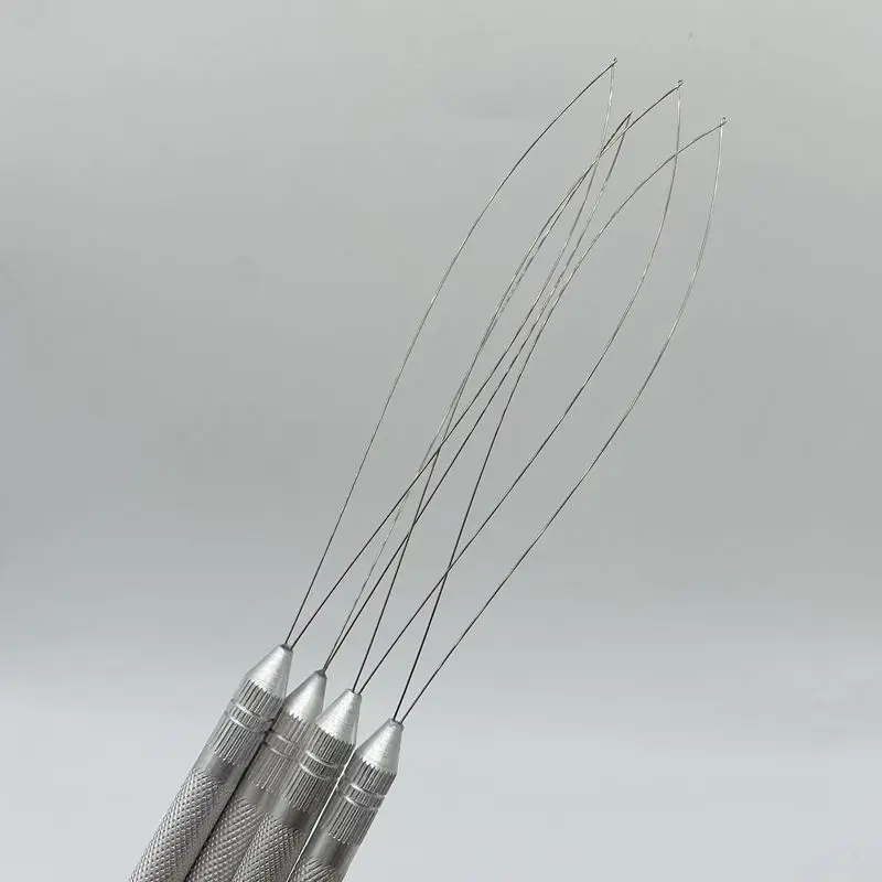 6-teiliges Set Metallgriff-Zugnadeln mit fester Schlaufe für Nano-Ring-Haarverlängerungen – Detail 2