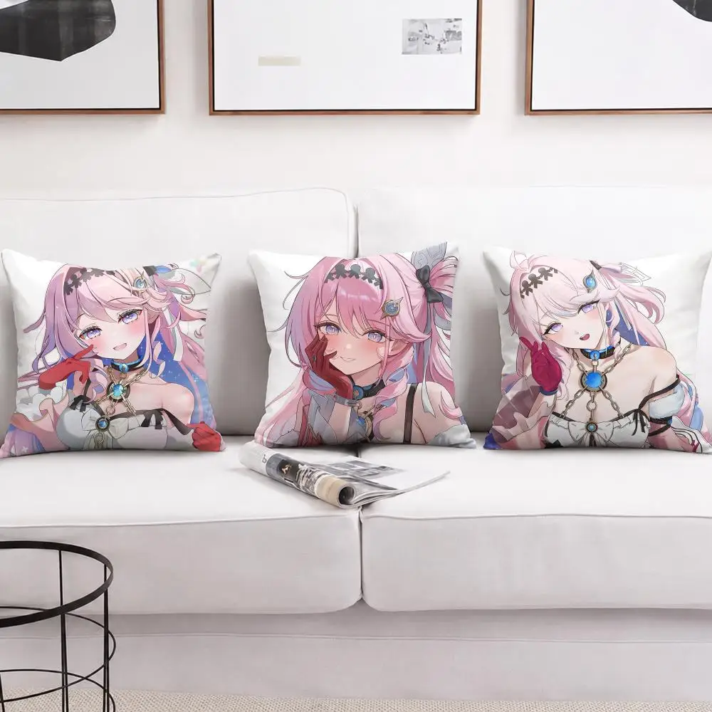Denia Wuthering Waves Cushion Cover Short Plush Soft Double-Sided Printing Pillow Case Cozy Sofa Bedroom Home Decor Gift