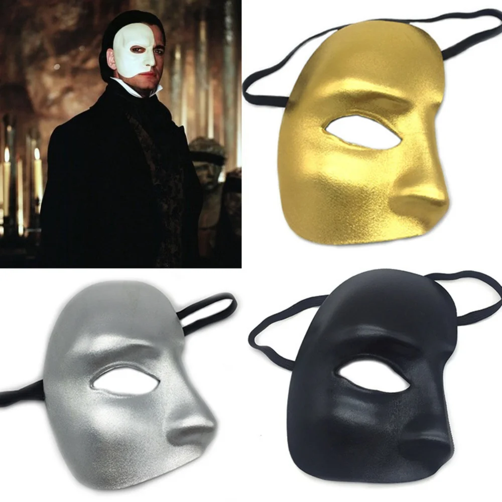 Máscara de media cara para hombre y mujer, máscara del fantasma, máscara unisex para adultos, máscara de ojos de EVA para fiesta de baile, accesorios de disfraz de Halloween.