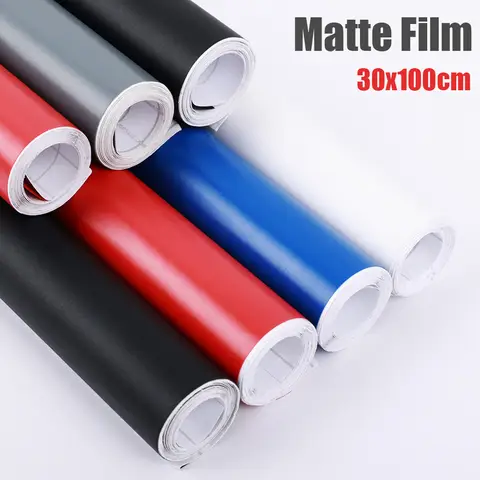 Car Black Matte Vinyl Film Auto Body Decoration Stickers DIY Self-Adhesive Protective Wrap Films Auto Console Skin Decal