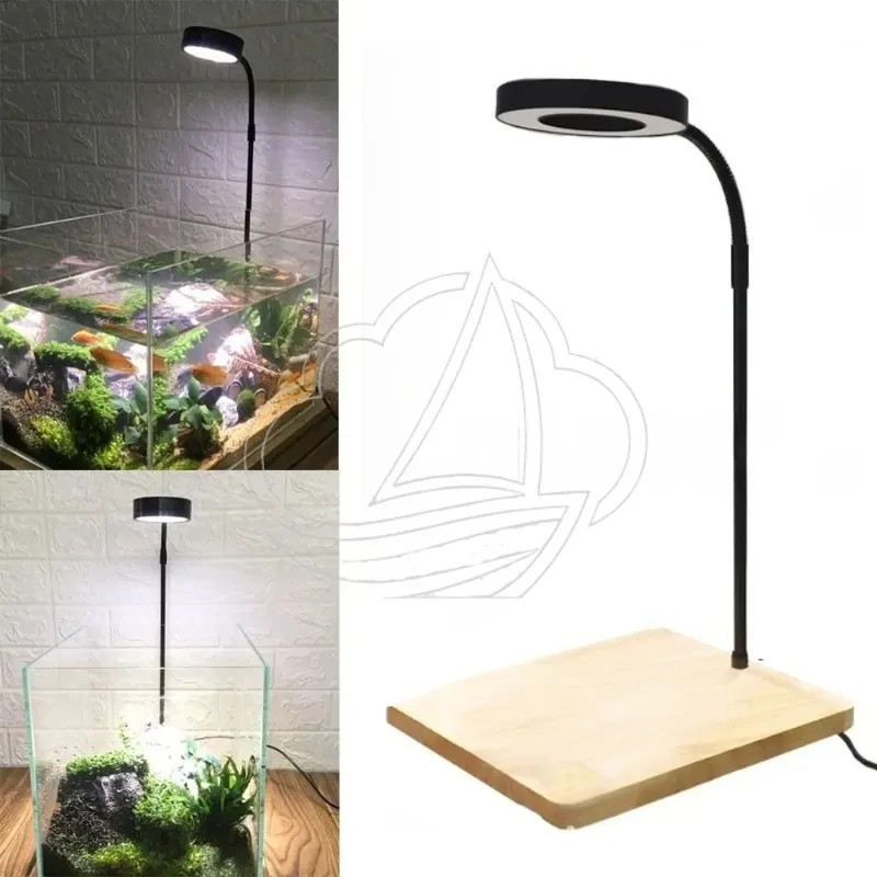 10W Retractable LED Aquarium Light Fish Tank Landscape Lamp Energy Saving with Wooden Board