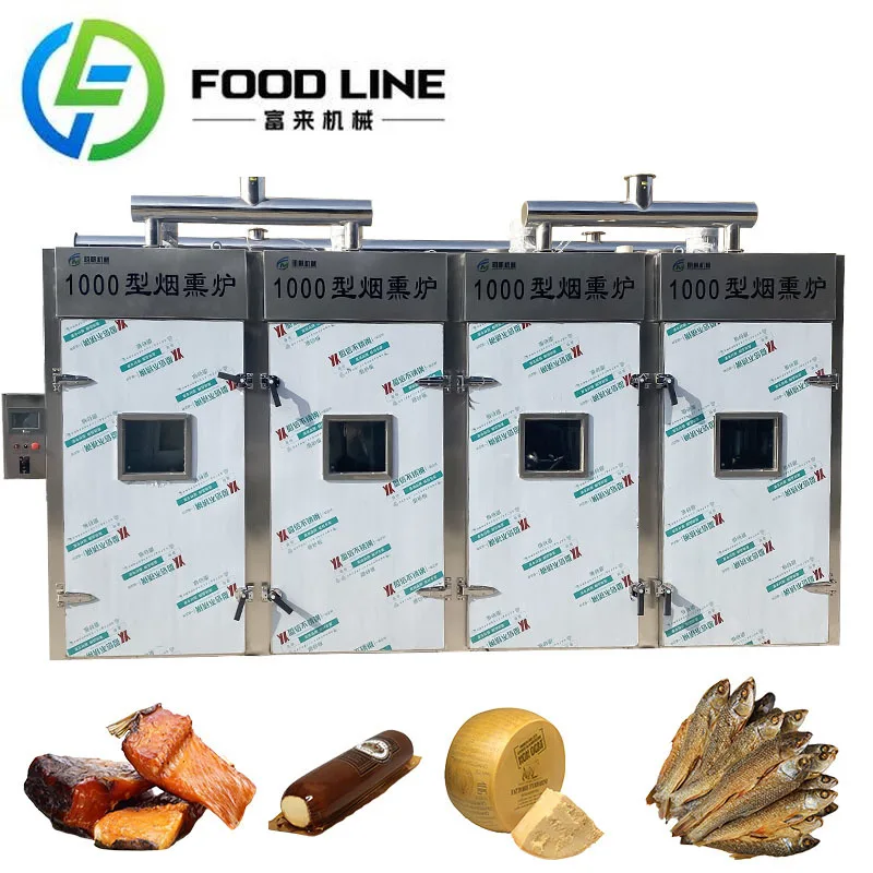 FL Customized Fully Automatic Fish-Adaptable Smoker Oven Moisture Retention Seafood Processing Factory Smoking Equipment 1 Year