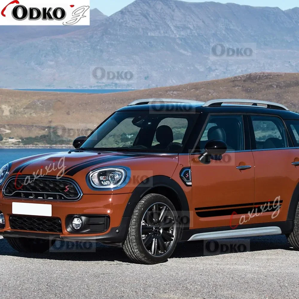 غطاء محرك السيارة المشارب جذع بونيه طقم الجسم الخلفي الباب الجانب شريط تنورة ملصق لميني كوبر كونتري مان F60 الملحقات #3