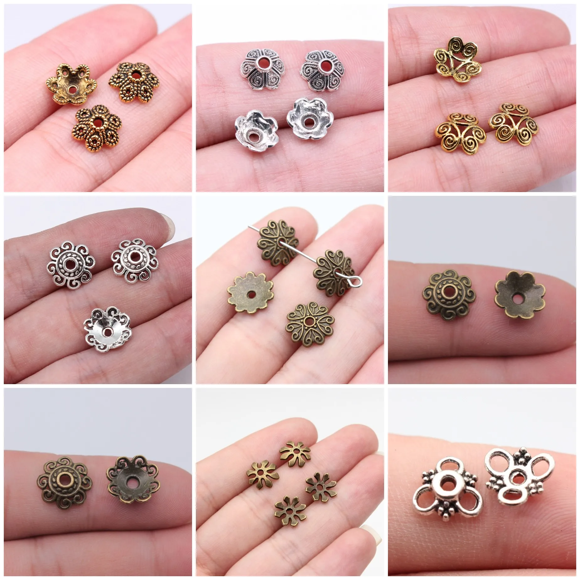 Flower Bead Cap Spacer Beads Findings For DIY Bracelet Necklace Jewelry Making Supplies