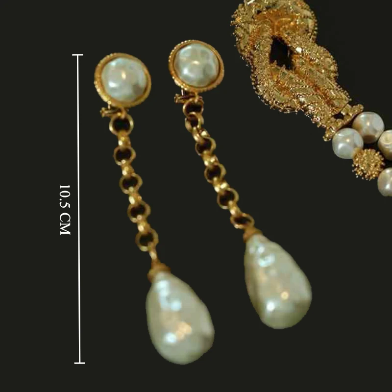 

Винтажные длинные европейские серьги с жемчугом, женские художественные романтические украшения, богемный тренд