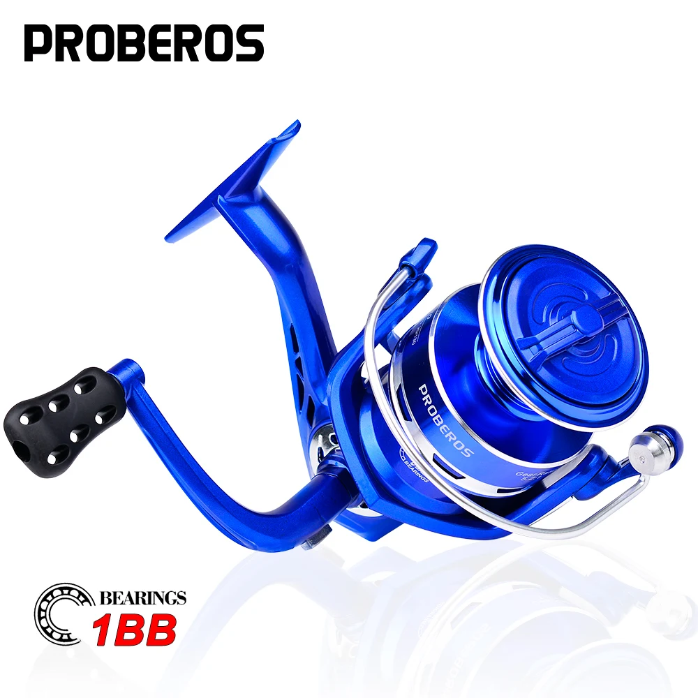 

PROBEROS 5.2:1 Gear Ratio Spinning Reel 4-9KG Max Drag Fishing Reel CNC Machine Aluminum Alloy Spool Freshwater Wheel Peche