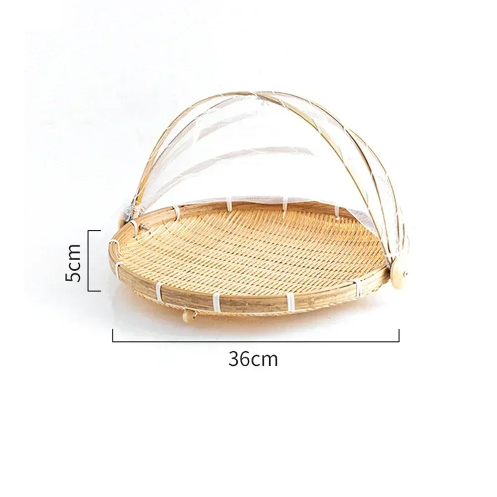 Kitchen Accessories Bamboo Basket Racks And Vegetable Anti-mosquito Bamboo Basket Dustpan Kitchen Storage Net Fruit