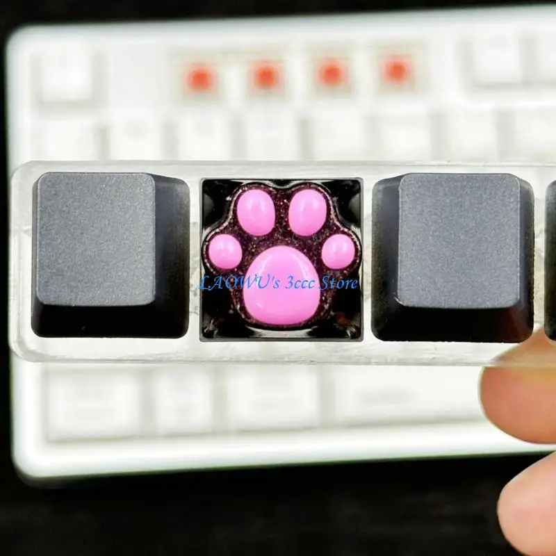 

Y8AD Mechanical Keyboards Resin Keycap Translucently Lovely Claw Keycaps 1PCS