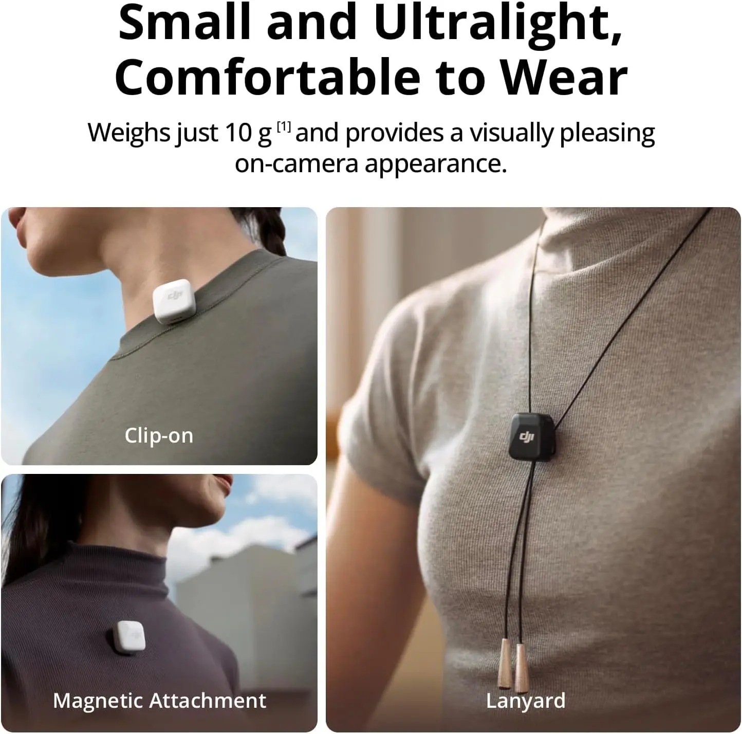 DJI-Mic Mini Microfone Sem Fio, Cancelamento Inteligente de Ruído, Áudio de Alta Qualidade, 2 TX Plus 1 RX, 1 TX + 1 RX