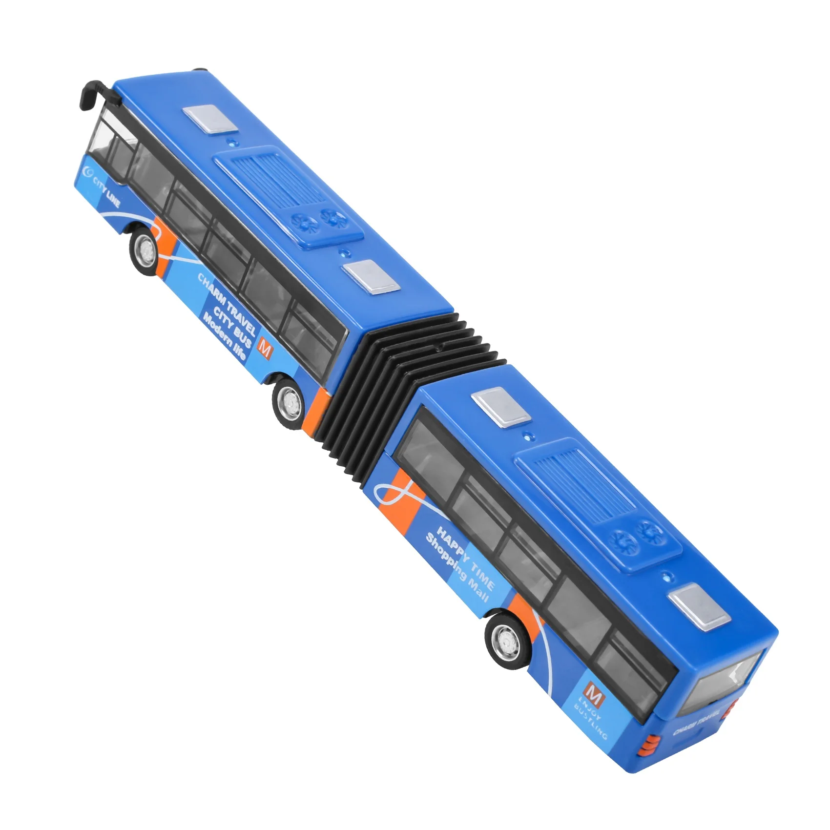 Veículo modelo Diecast para crianças, puxar brinquedos, ônibus e carro de transporte, bebê pequeno, azul