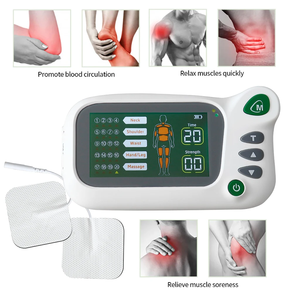 EMS Machine & TENS Massager Acupuncture Meridian Relax Massage Dual Outputs Portable Body Massager with 8pcs Electrode Pads - view 2