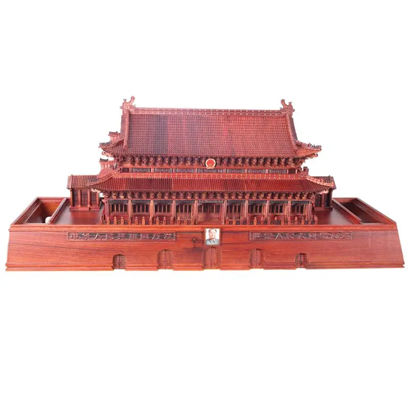 Wood carving handicrafts gifts City building interior ornaments Ancient architectural models