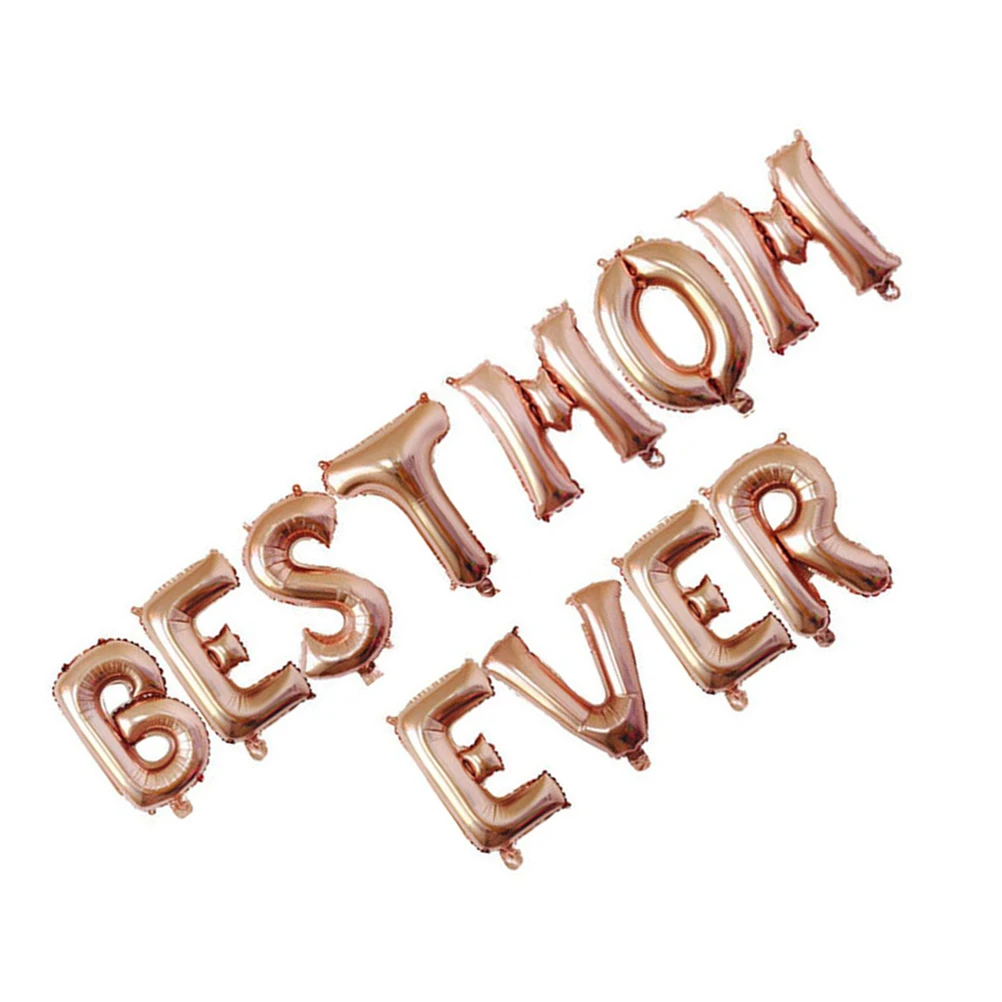 

1 Set 16 Inches Aluminum Foil Letter Balloon Party Decoration Mother'S Day Balloons Best Mom Gold Home Bar Club Decor