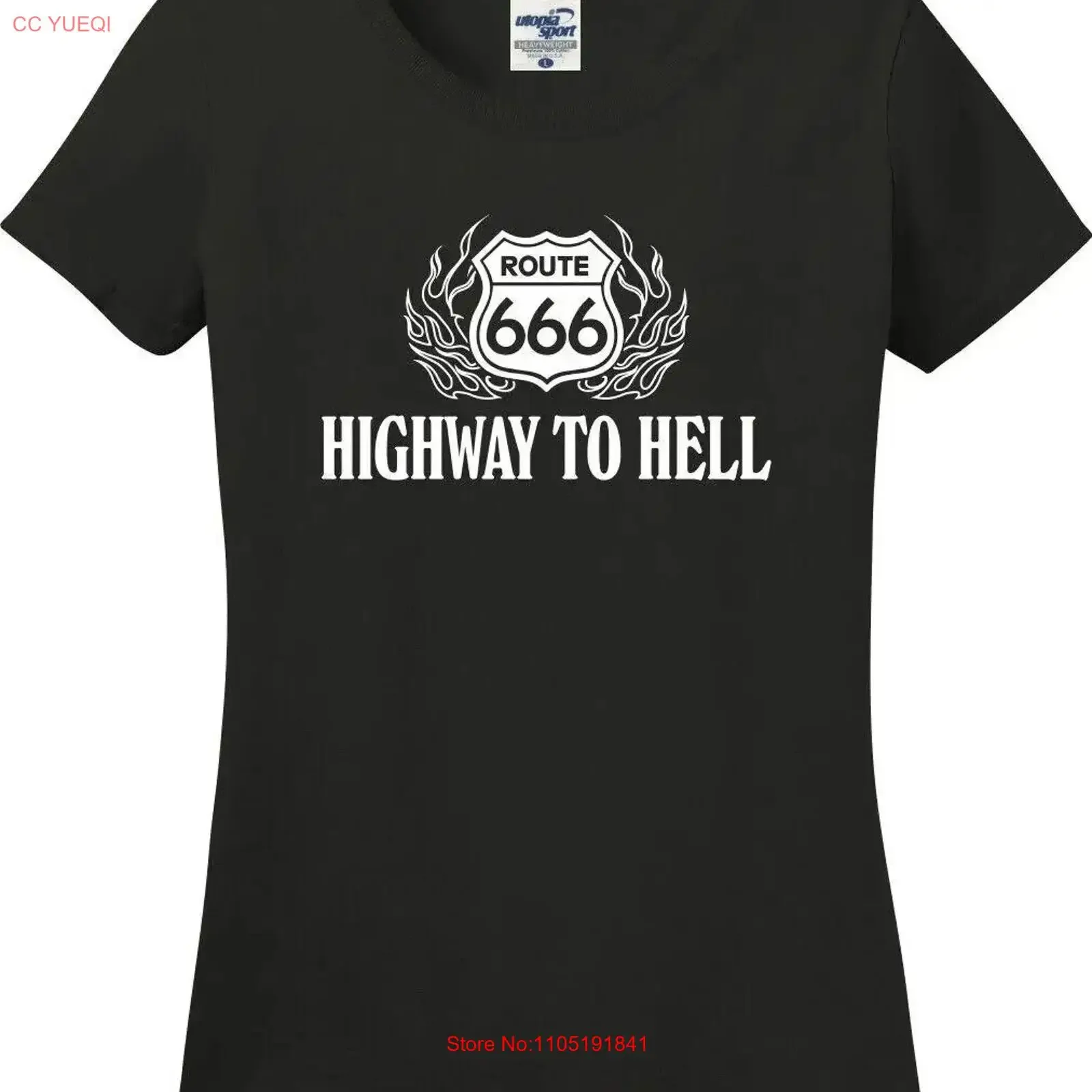 Route 666 Highway To Hell Funny Missy Fit Ladies T Shirt S 3X vintage Washed Unisex Top For Everyday Wear Stylish Breathable