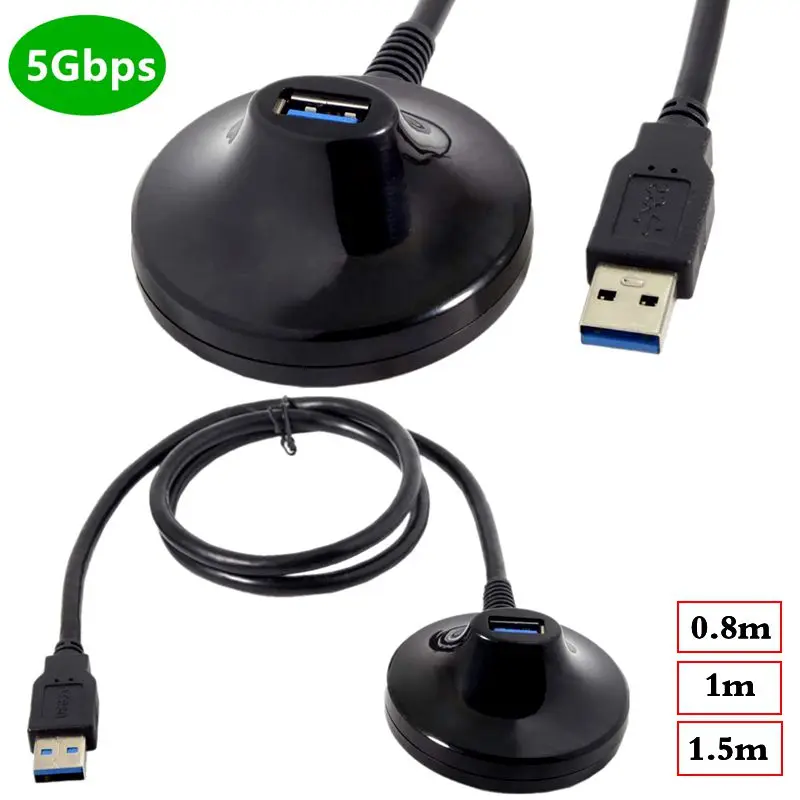 1m 1.5m 5Gbps USB 3.0 Male to Female with Base Data Extension Cable, USB Extension Cable with Base, USB 3.0 Extension Data Cable