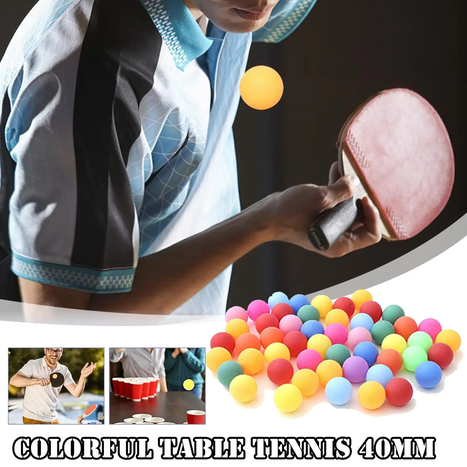

1/5/10Pcs PP Material Ping Pong Balls Mixed Colours High Elasticity Table Tennis Ball Game Seamless Training Balls Gifts