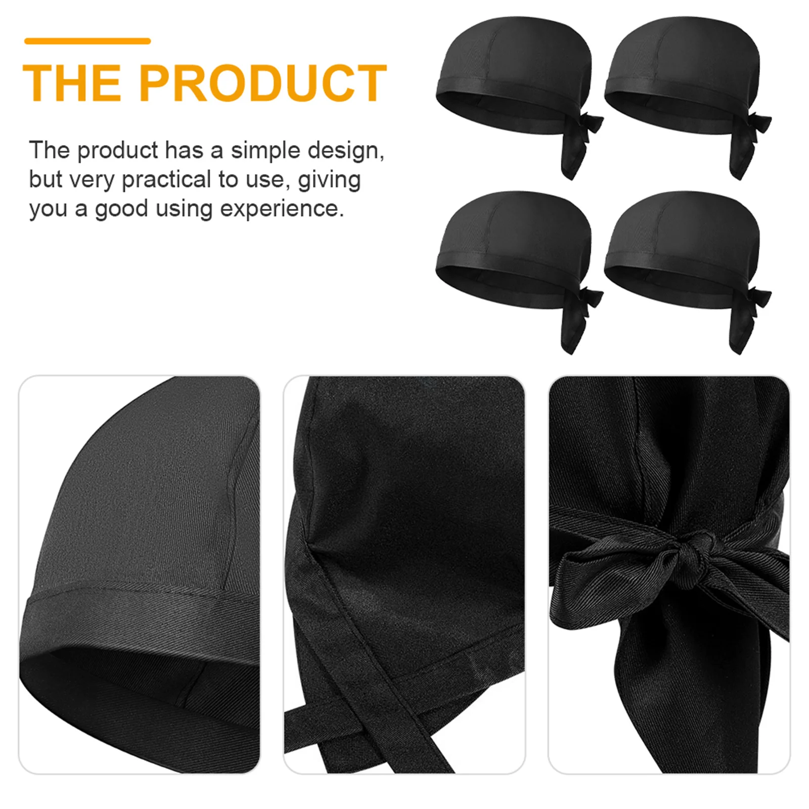 4Pcs Chef Hats Comfortable Cotton Breathable Suitable Kitchen Cooking Cap Restaurant Workwear Chef Hat Cook Hat