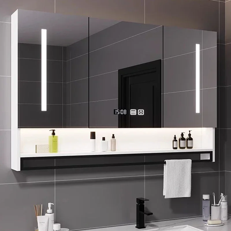 Shower Smart Light Bathroom Cabinets Vanity Mirror Sanitation Home Furniture Simple Bathroom Cabinets Defogging Miroir De Salle