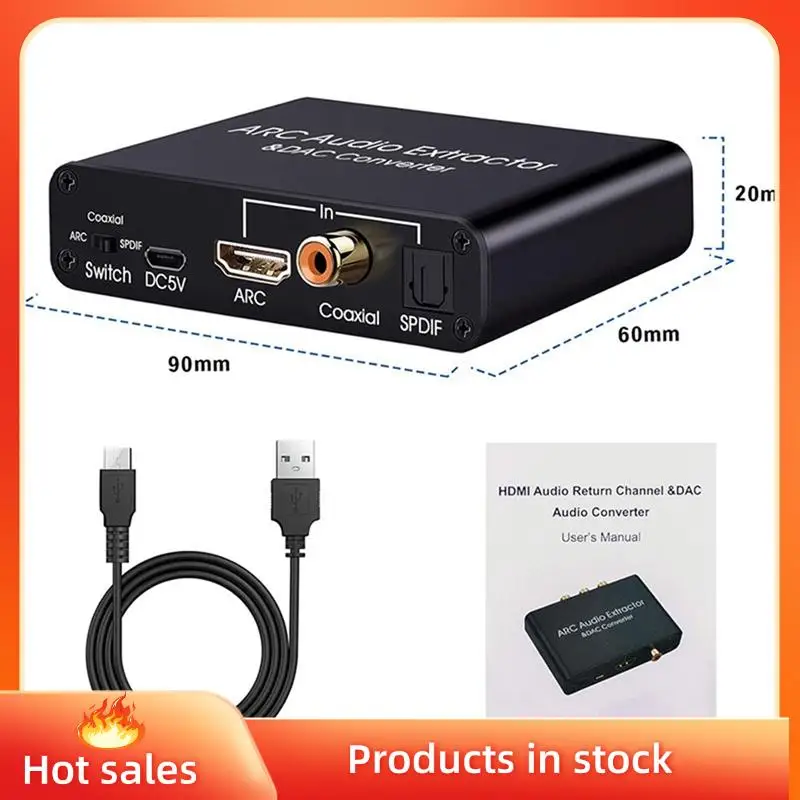 192 Khz ARC Audio Extractor DAC Digitale Toanaloge Audio Converter ARC Tooptical/SPDIF Coaxiale Stereo L/R 3.5mm