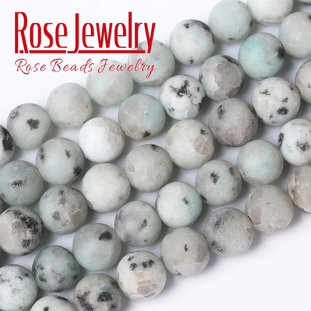 

Matte Natural Blue Dalmation Stone Beads Round Loose Beads For Jewelry Making DIY Bracelets Necklaces Handmade 4 6 8 10 12mm 15"
