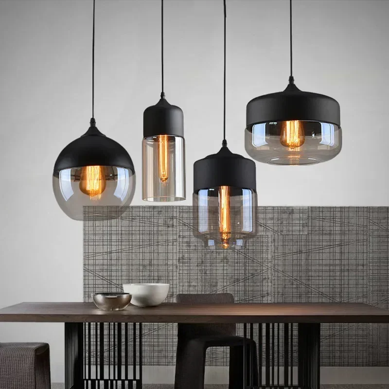 

Nordic Glass Loft Retro Restaurant Light Minimalist Dining Chandelier Creative Living Room Coffee Shop