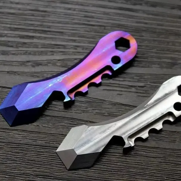 1 piece of titanium alloy multifunctional outdoor emergency tool EDC portable bottle opener and keychain pendant