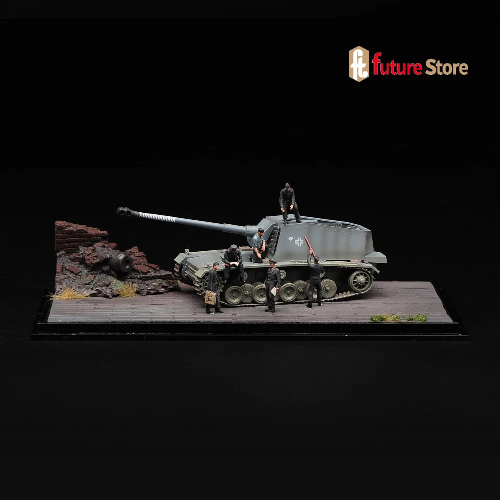 1/72 Geschilderde Diorama Handleiding Handgemaakte Duitse Wehrmacht Actie Figuur Fit Scène Decoraties Voor Auto Zand Decoratie